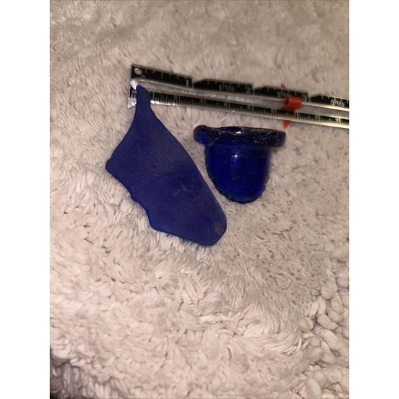 2 Genuine Cobalt Blue Sea Glass Pieces - Picture 1 of 3